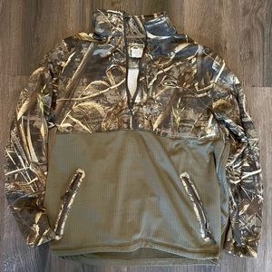 Drake Waterfowl Camo Mens XL quarter zip sweatshirt